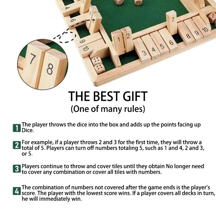 🔥Merry Christmas!Last day 49% OFF🎁 -FUN FAMILY GAMES - Shut The Box Board Game 🎲-10