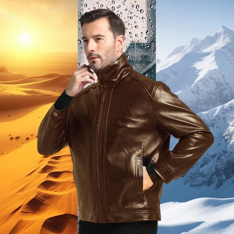 🎁Last Day 49% Off🔥Men‘s Quilted Faux Leather Jacket【Fashion and warmth】-3