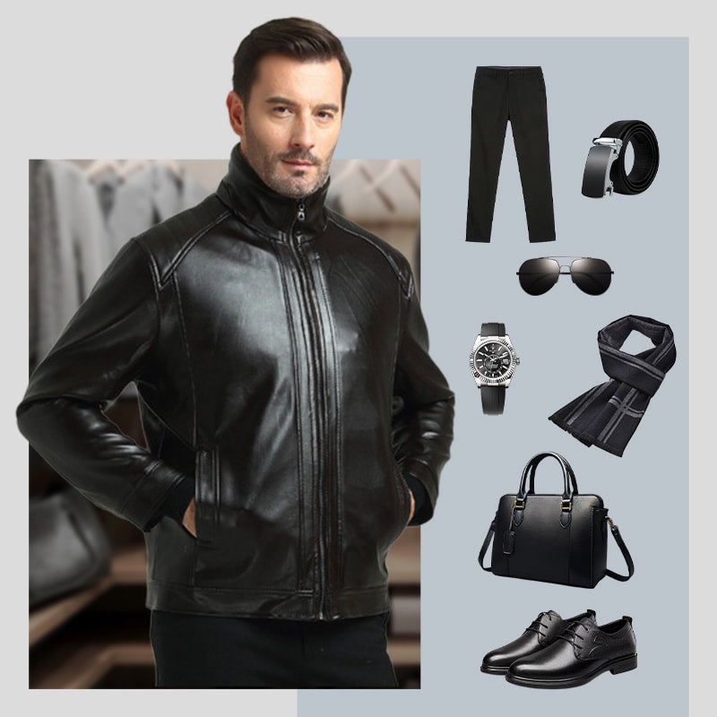 🎁Last Day 49% Off🔥Men‘s Quilted Faux Leather Jacket【Fashion and warmth】-4