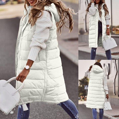🔥Last Day Sale 49% Off🔥Women's Long Sleeveless Vest with Hood for Winter-8