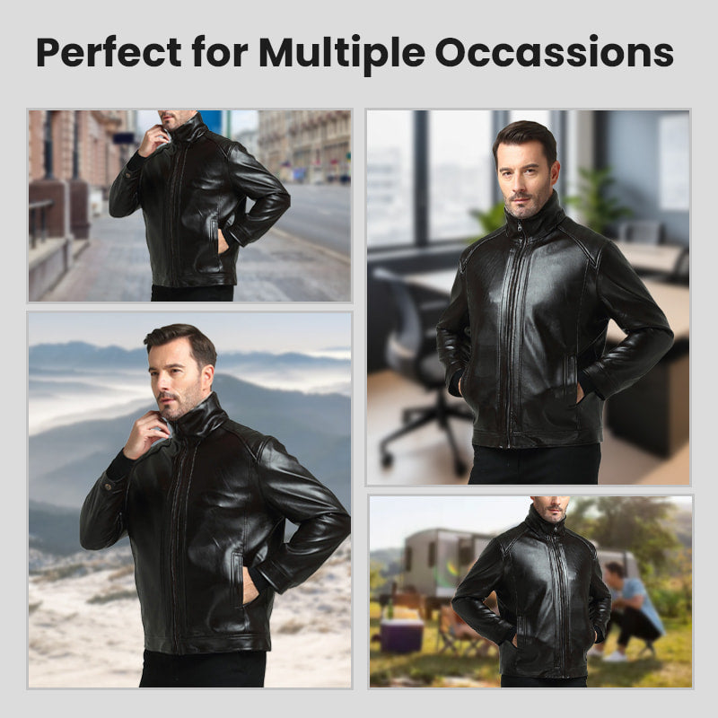 🎁Last Day 49% Off🔥Men‘s Quilted Faux Leather Jacket【Fashion and warmth】-8