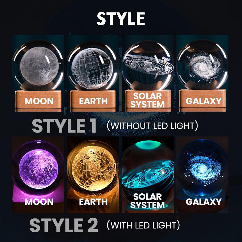 🔥🎲Your Christmas gift Get 49% Off Today🔥Luminous Planet Crystal Ball with Wooden Base-7