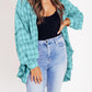 🏆Women's Mineral Washed Button Down Plaid Shirt-11