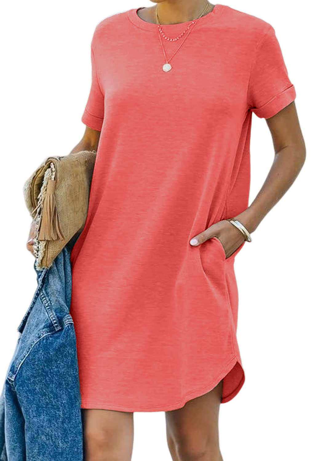 🔥LAST DAY SALE 49% OFF💝Women's Casual Short Sleeve T Shirt Dress-1