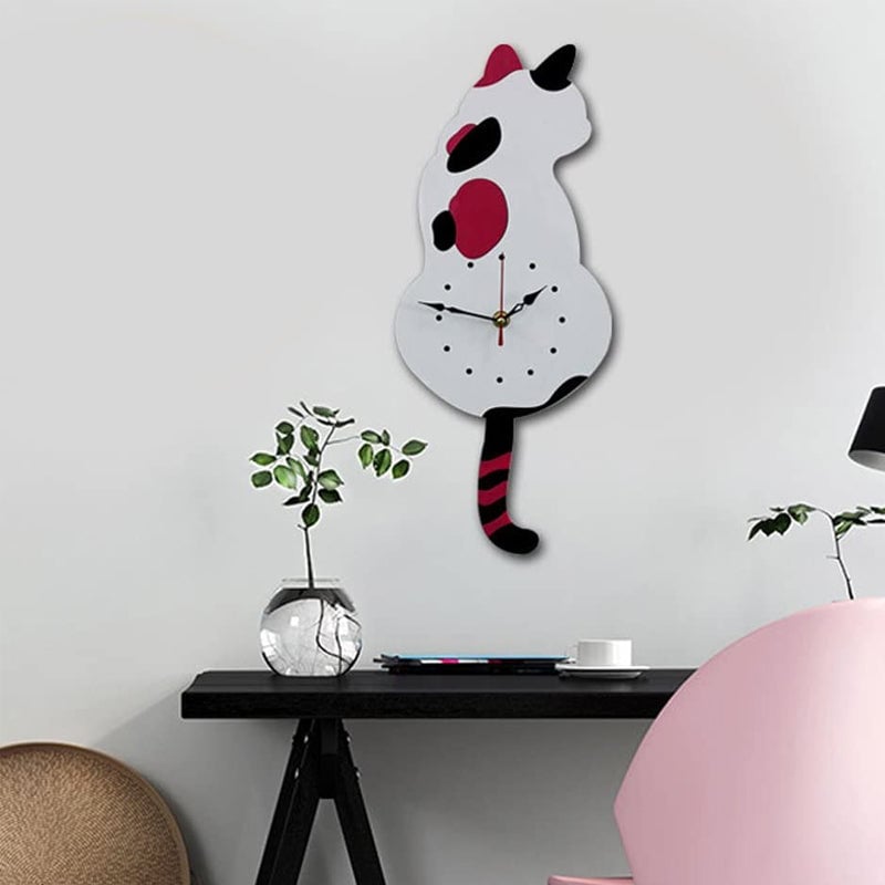 🎁Limited Sale 49% OFF💖Nordic Cat Wagging Tail Wall Clock-6