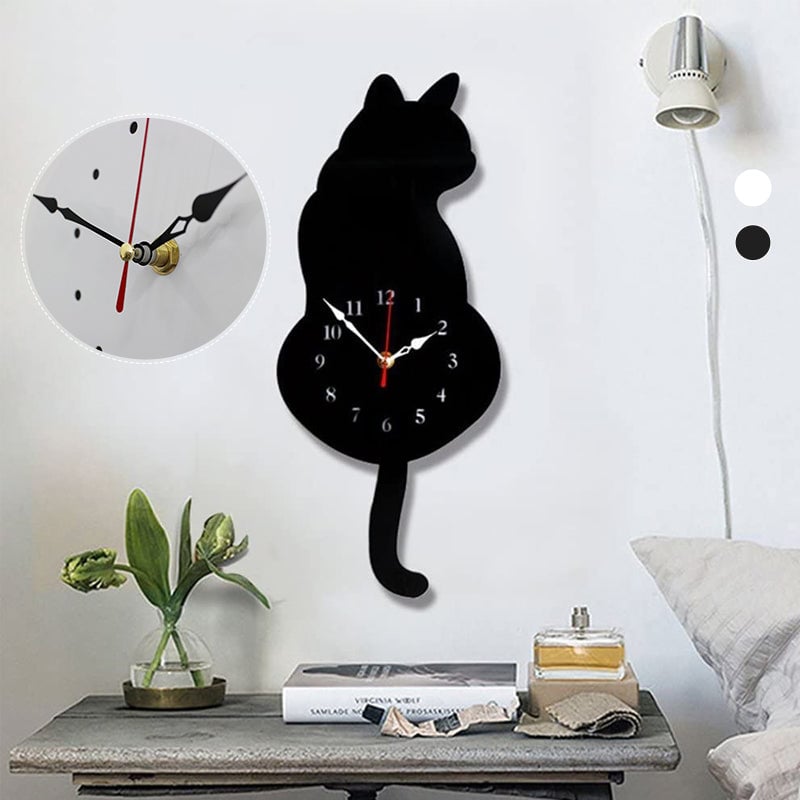 🎁Limited Sale 49% OFF💖Nordic Cat Wagging Tail Wall Clock-4