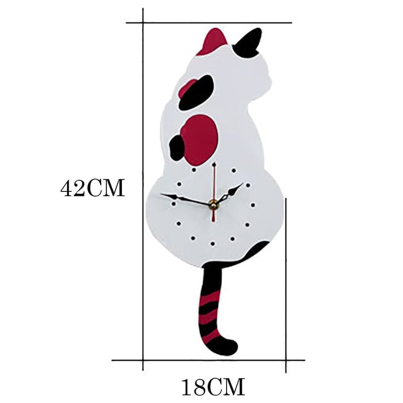 🎁Limited Sale 49% OFF💖Nordic Cat Wagging Tail Wall Clock-12