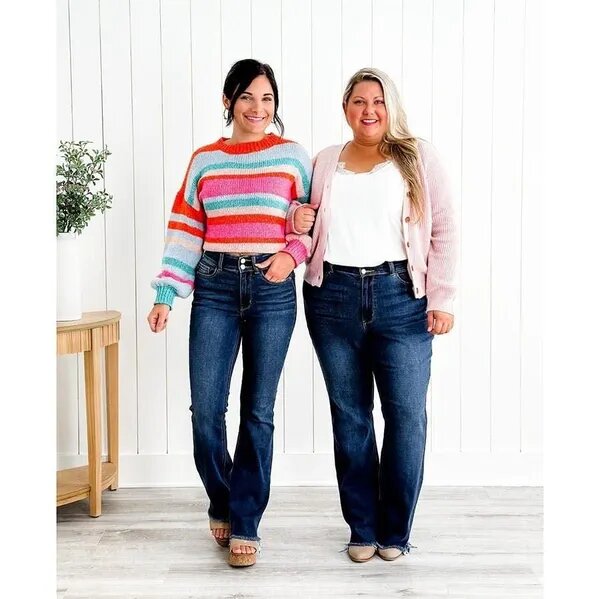 👖Hot Sale 50% Off🔥Vintage Double Button Frayed Hem Bootcut Jeans-2