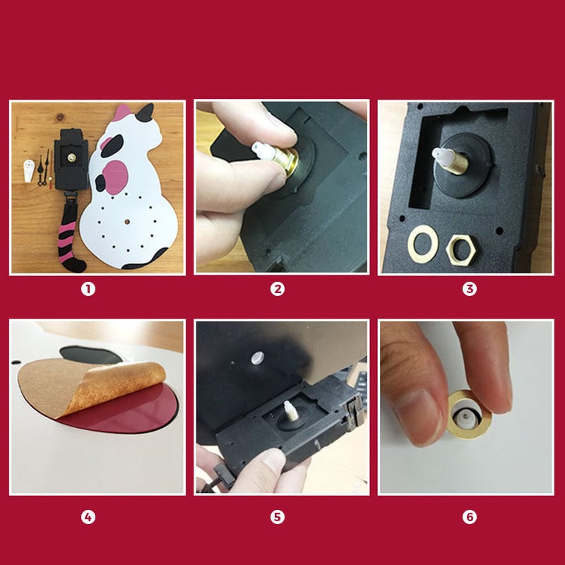 🎁Limited Sale 49% OFF💖Nordic Cat Wagging Tail Wall Clock-8