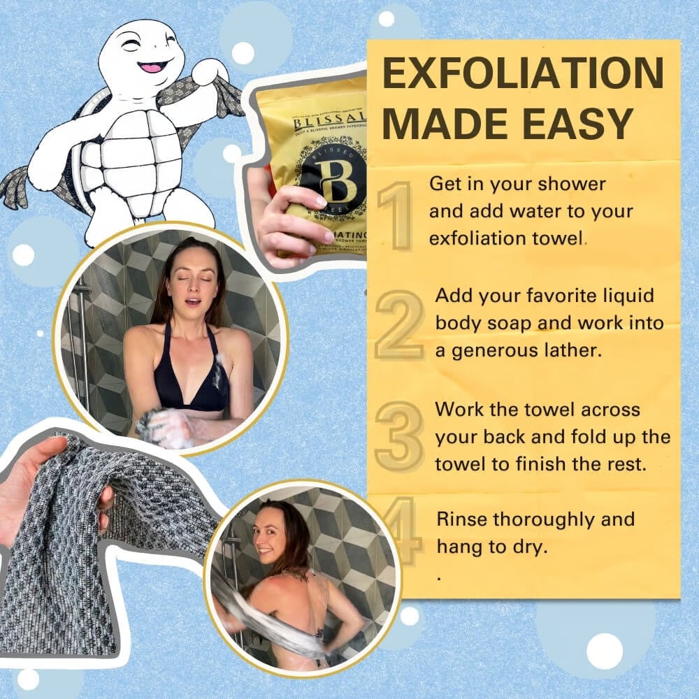 🔥NEW YEAR HOT SALE🔥Buy 1 Get 1 Free🧼Exfoliating Antibacterial Shower Towel🚿-1