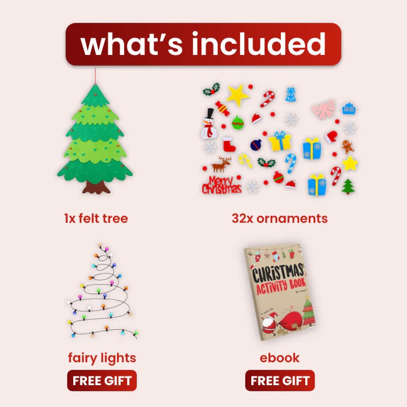 🥳49% OFF This Week Promotions🎉🎉Everized Interactive Felt Christmas Tree for Kids🎄-3