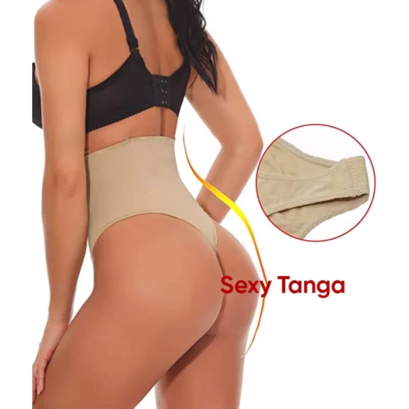 💕Buy 1 Get 1 Free - each only ￡6.49!!💕Plus Size High Waist Tummy Control Thong-12