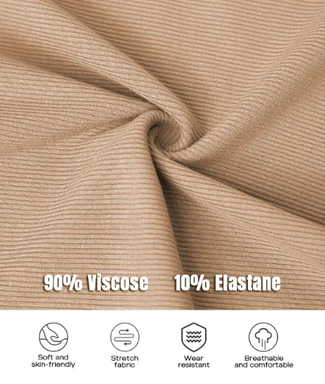 🎁Last Day Promotion 49% Off🔥U-Neck Built-in Bra Long Sleeve Ribbed Top-8