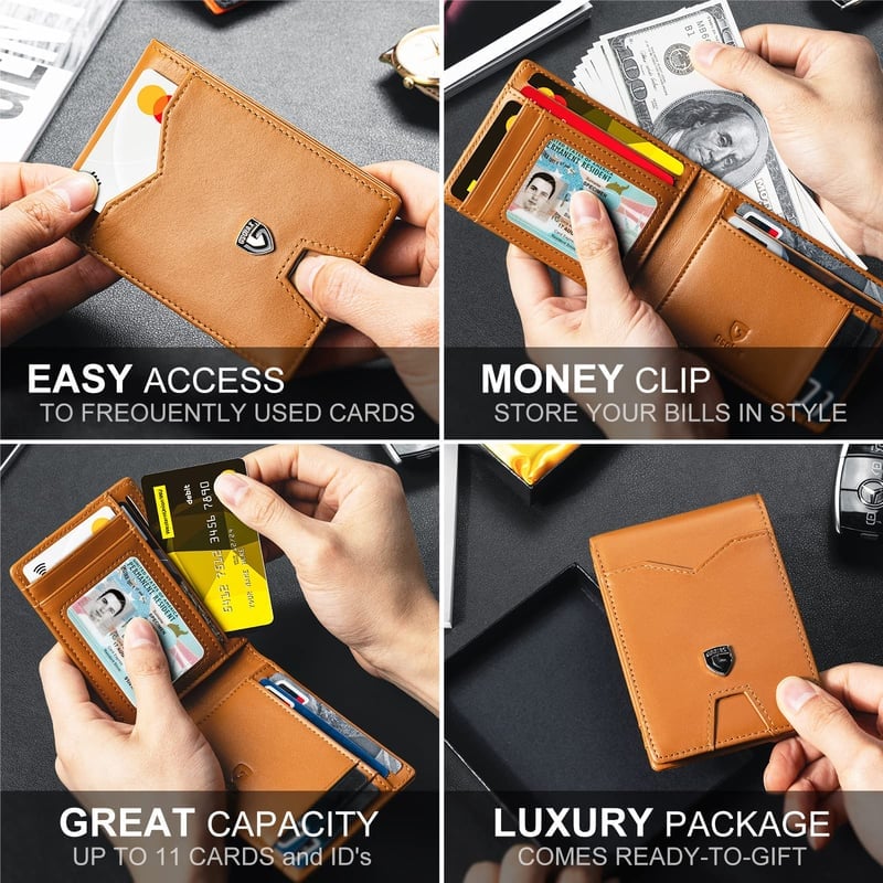 🔥BUY 1 GET 1 FREE🔥GSOIAX Mens Slim Wallet Rfid Blocking 2-3