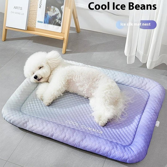 🔥 NUR HEUTE: €20,99!! ❄ Pawchill™ Kühlmatte für Hunde & Katzen 🐾  Ice-Silk – natürlich kühl, atmungsaktiv & waschbar 🌿  Für Zuhause, Sofa & Auto • Mehrere Größen • Farbverlauf ☀️🐶🐱