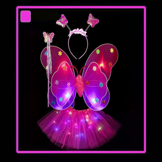 🦋🔥Weihnachtsverkauf – bis zu 50 % Rabatt🎅✨Aufladbare elektrische Elfenflügel mit LED-Licht und Musik