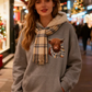 🎄🎅🔥Letzter Tag 50 % Rabatt!!🎁Süßes Highland Cow Sweatshirt mit Kapuze und kuscheligem Fleecefutter🦬