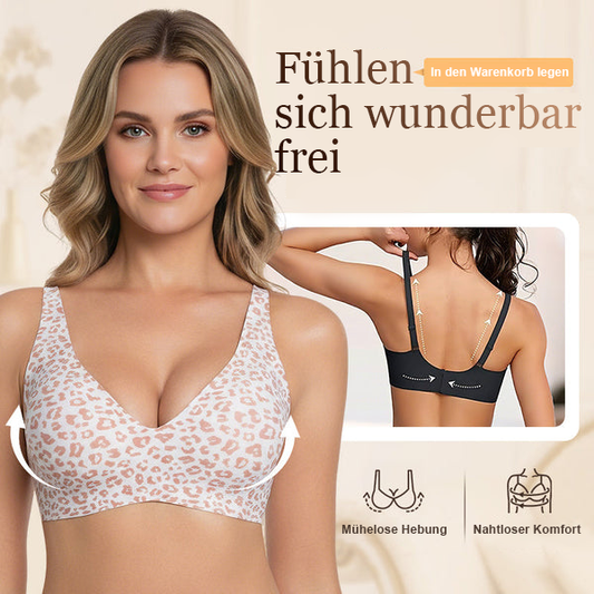 🔥Neujahrsverkauf 50% Rabatt💕Damen Komfortabler Bügelloser Nahtloser Tiefer V-Ausschnitt BH💖