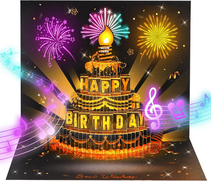 🔥LSAT DAY SALE 70% OFF!!🎉3D Pop Up Musical Birthday Card with Lights & Song🎵🎂