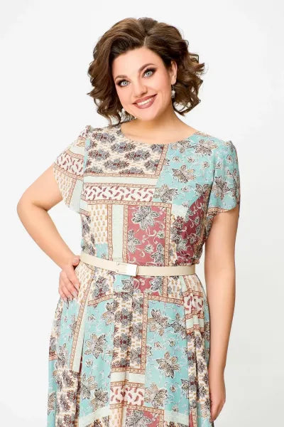 🔥HOT SALE🔥2024 Comfortable and Elegant Patchwork Printed Dress-2