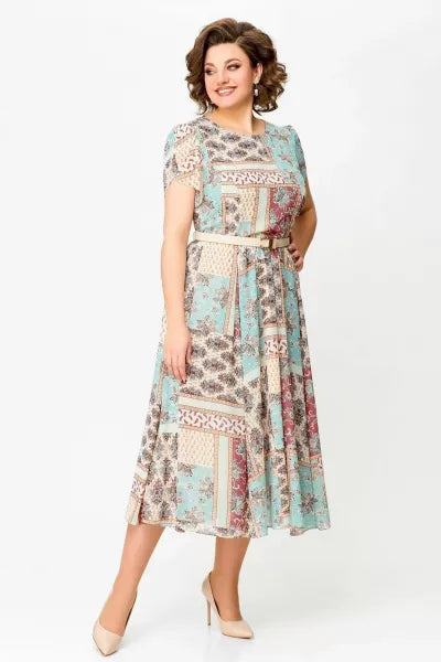 🔥HOT SALE🔥2024 Comfortable and Elegant Patchwork Printed Dress-5