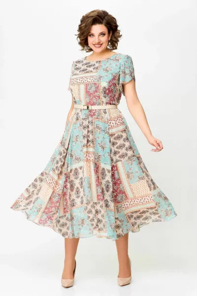 🔥HOT SALE🔥2024 Comfortable and Elegant Patchwork Printed Dress-7