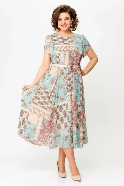 🔥HOT SALE🔥2024 Comfortable and Elegant Patchwork Printed Dress-10