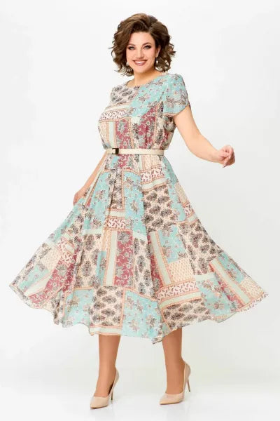 🔥HOT SALE🔥2024 Comfortable and Elegant Patchwork Printed Dress-9