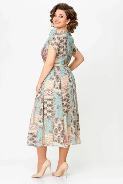 🔥HOT SALE🔥2024 Comfortable and Elegant Patchwork Printed Dress-8