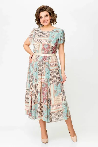 🔥HOT SALE🔥2024 Comfortable and Elegant Patchwork Printed Dress-11