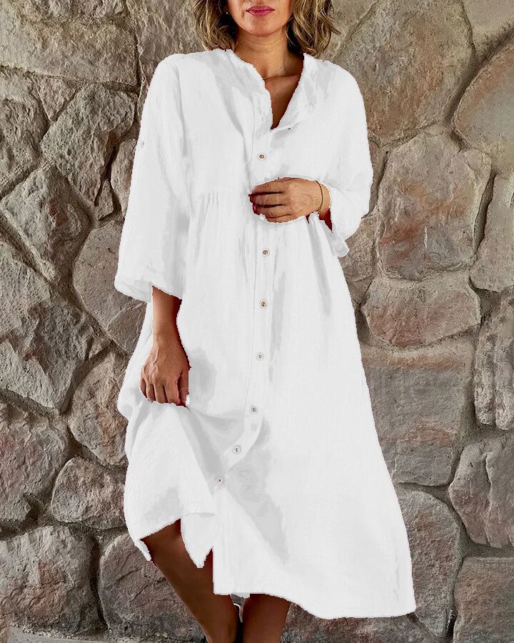 💕LAST DAY SALE 49% OFF💕Women's Loose Cotton Shirt Dress-6