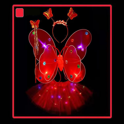 🦋🔥Weihnachtsverkauf – bis zu 50 % Rabatt🎅✨Aufladbare elektrische Elfenflügel mit LED-Licht und Musik