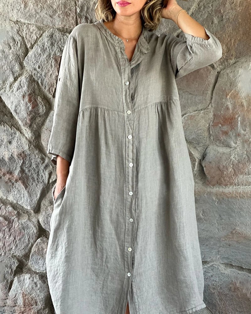 💕LAST DAY SALE 49% OFF💕Women's Loose Cotton Shirt Dress-4