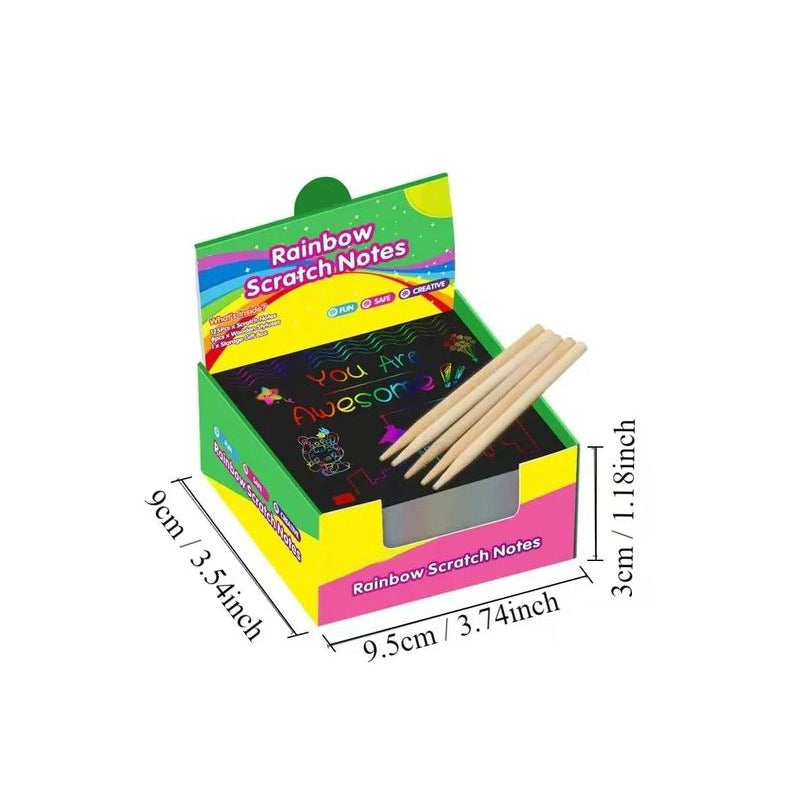 【100 pcs/1 Set】DIY Rainbow Magic Scratch Paper Art Set-9