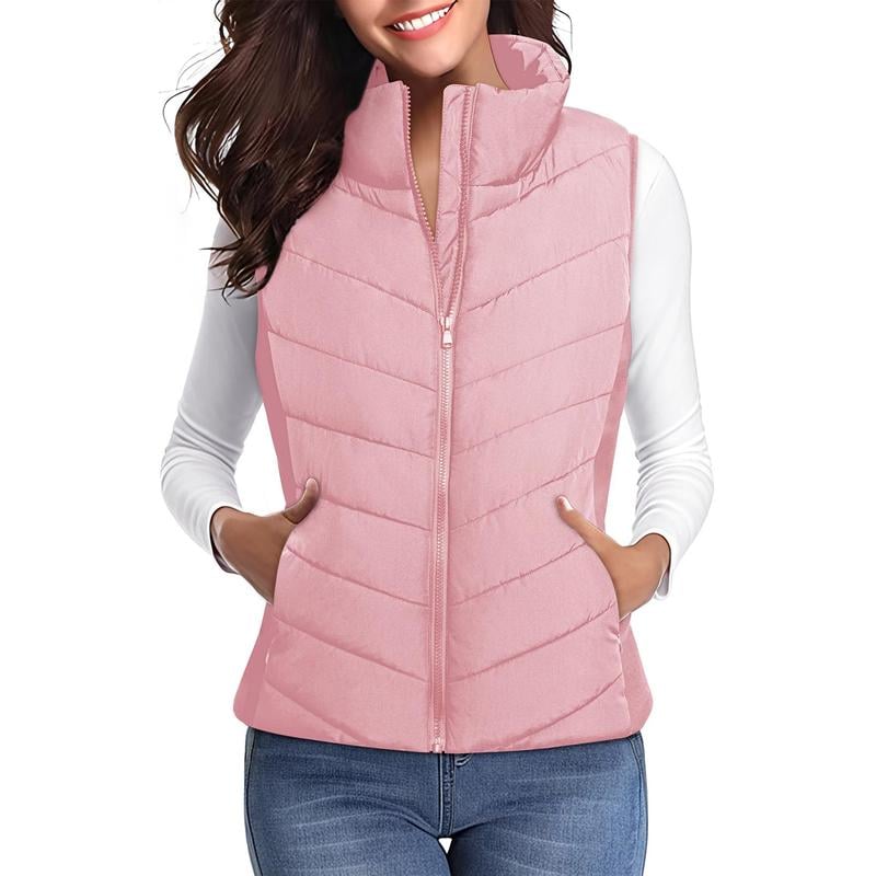 ✨️Cozy Without Bulk: Puffer Vest Women Sleeveless Zip Up Outerwear-11
