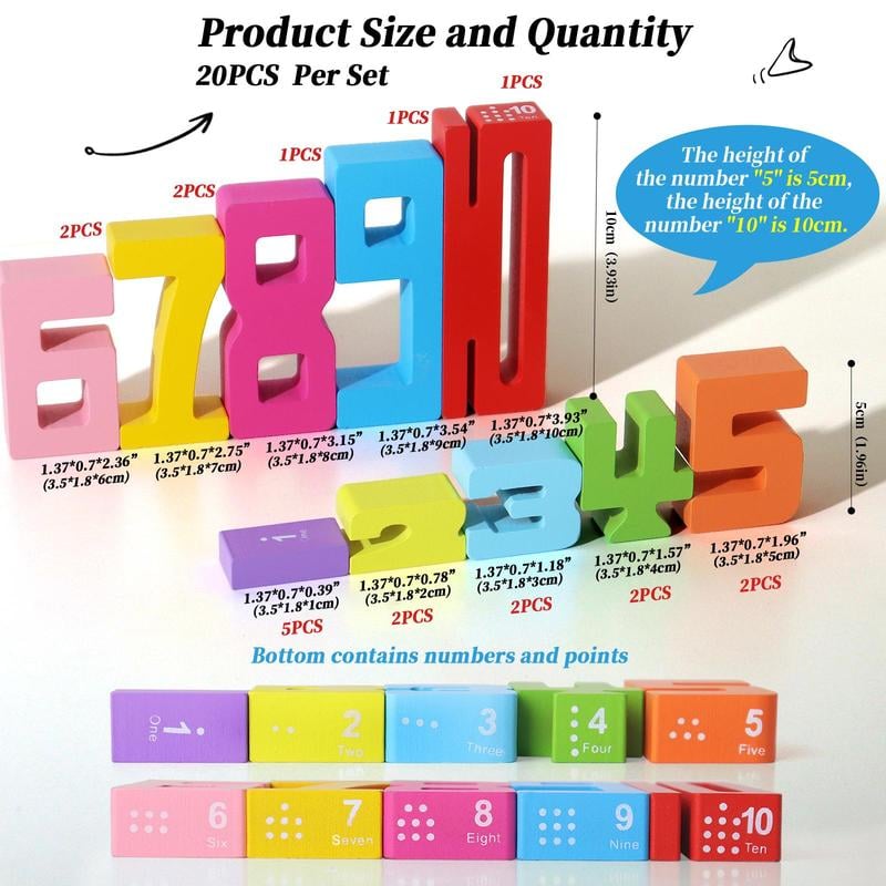 🌈Last Day Promotion 49% OFF✨️Montessori-Inspired Wooden Number Blocks – Unlock Your Child’s Potential!-1