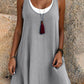 ⏰Sommer-Sonderangebot: 50 % Rabatt💃 Lässiges, locker sitzendes, ärmelloses Tanktop-Kleid für Damen mit angedeutetem Zweiteiler-Look