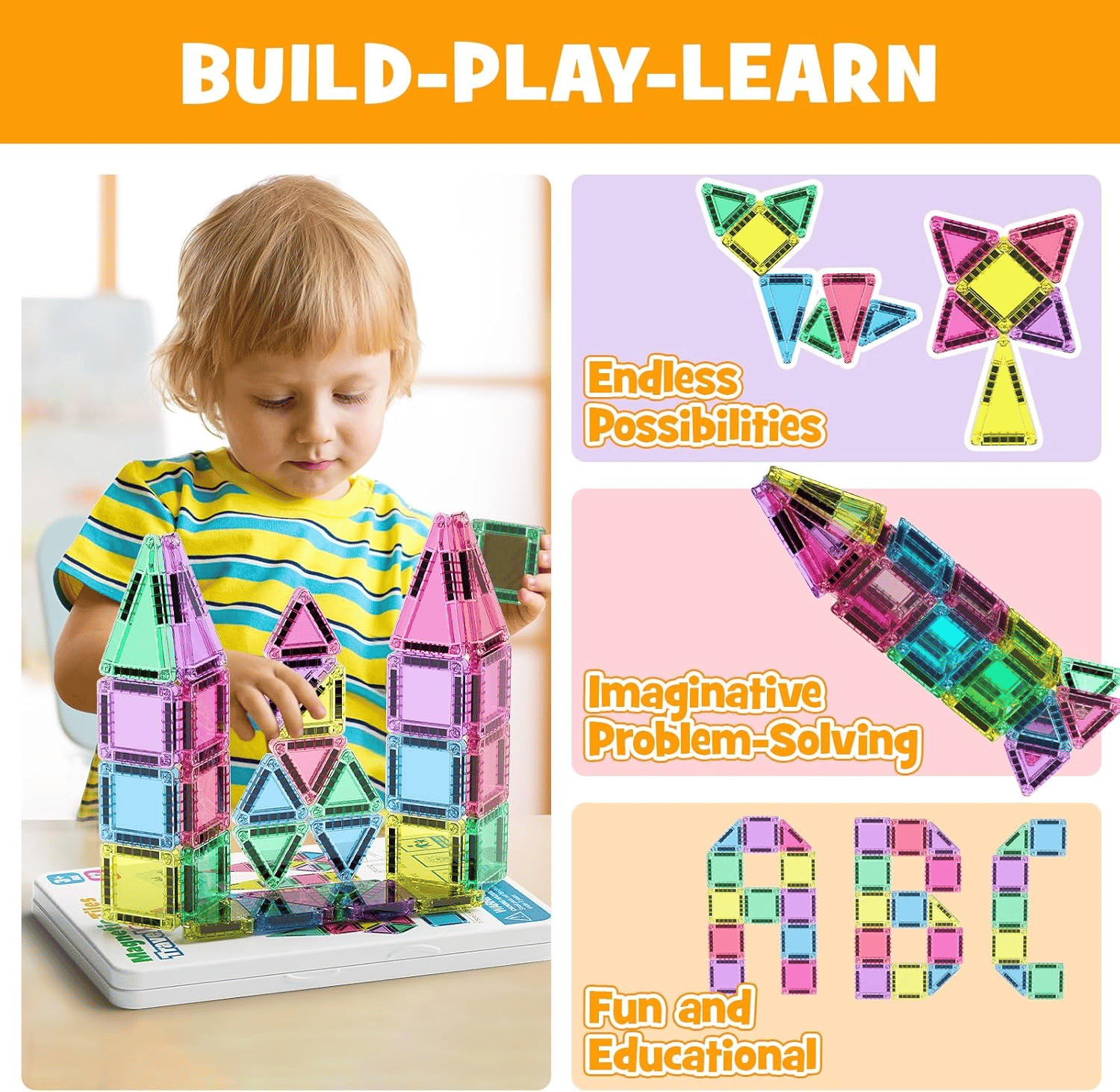 🎁🔥🧲 Children's Magnetic Building Blocks – STEM Educational Toys-13