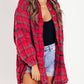 🏆Women's Mineral Washed Button Down Plaid Shirt