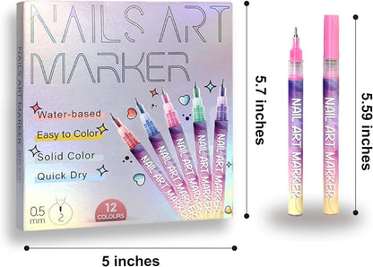 ⏰Best Christmas Gift-Up to 70% OFF!!⏳12 Colors Nail Art Pens Set🎨💅