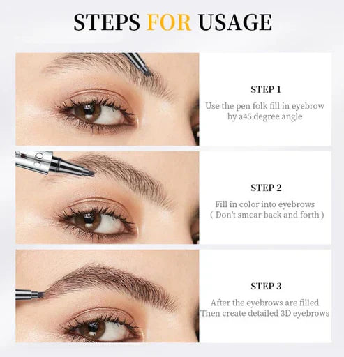 💥Limited Buy 1 Get 1 Free💥Waterproof 3D tattoo pencil with 4 fork tips for microblading-5