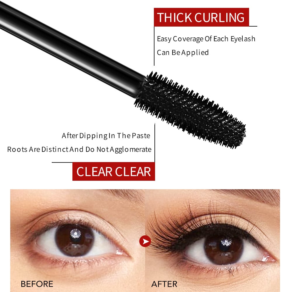 🎁Limited Sale - BUY 1 GET 1 FREE🎁Waterproof Silk Fibre Thick Lengthening Mascara-4