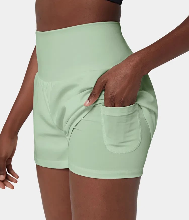 🔥2024 New Hot Sales🔥High Waisted 2-in-1 Yoga Shorts & Side Pockets-15