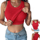 ☀️🔥 SOMMER-DEAL -50% ! Geripptes Tanktop mit integriertem BH – Unsichtbarer Halt Maximaler Komfort · Weicher Stoff · Perfekte Passform für jeden Tag ✨