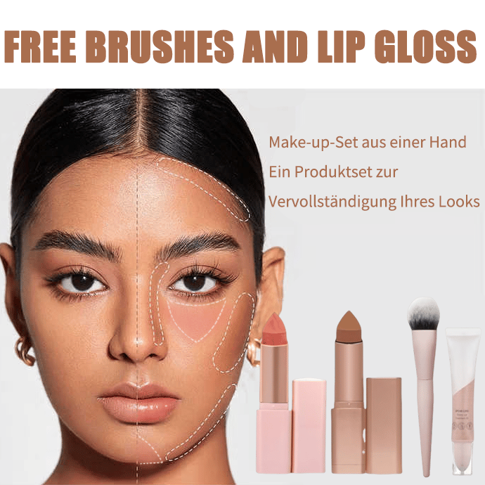 🔥One-stop makeup combo — everything in one kit🔥Bronzer / Contour & Blush Stick & Lip Oil Bestseller Makeup Combo