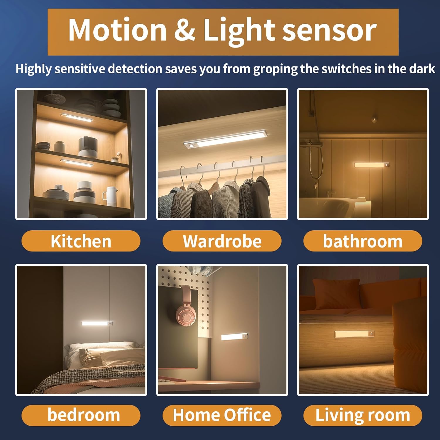 🔥Limited Sale - Buy 1 Get 2🔥✨️Rechargeable Motion Sensor Under Cabinet Lights-7