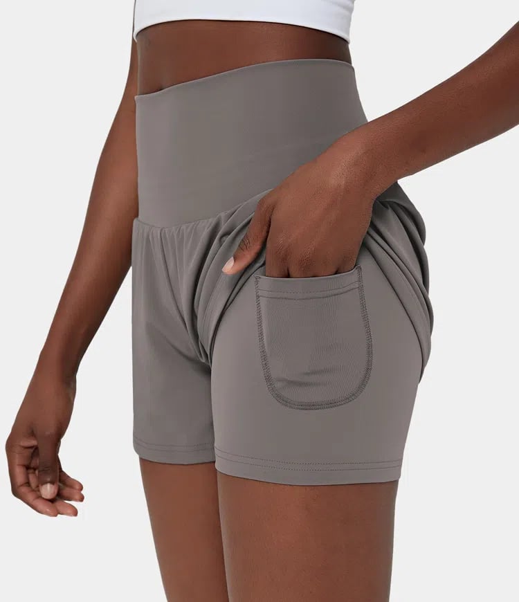 🔥2024 New Hot Sales🔥High Waisted 2-in-1 Yoga Shorts & Side Pockets-11