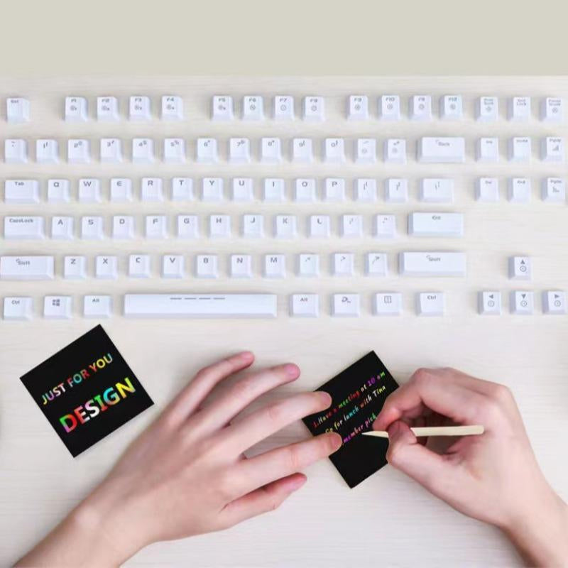 【100 pcs/1 Set】DIY Rainbow Magic Scratch Paper Art Set-7