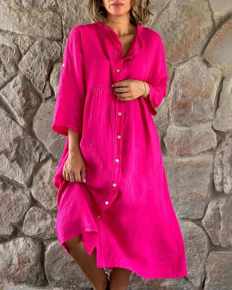 💕LAST DAY SALE 49% OFF💕Women's Loose Cotton Shirt Dress-1
