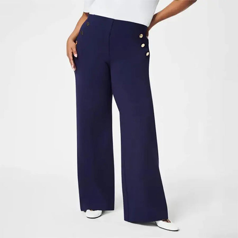 🍂Three lengths available🎁Winter High Stretch High Waist Wide Leg Trousers-2